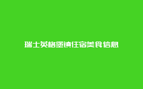 瑞士英格堡镇住宿美食信息