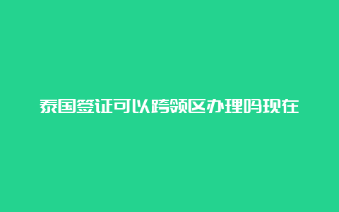 泰国签证可以跨领区办理吗现在