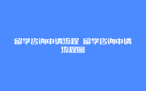 留学咨询申请流程 留学咨询申请流程图