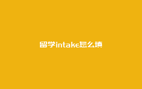 留学intake怎么填