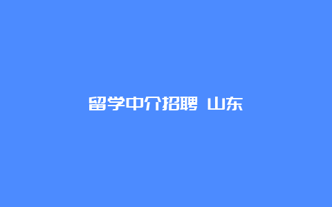 留学中介招聘 山东