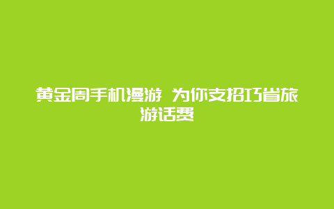 黄金周手机漫游 为你支招巧省旅游话费