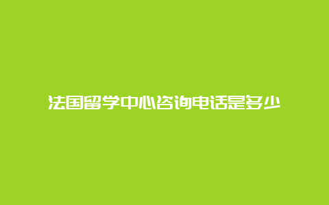 法国留学中心咨询电话是多少