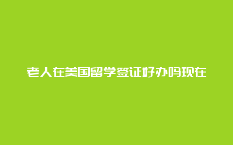 老人在美国留学签证好办吗现在