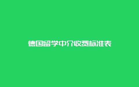 德国留学中介收费标准表