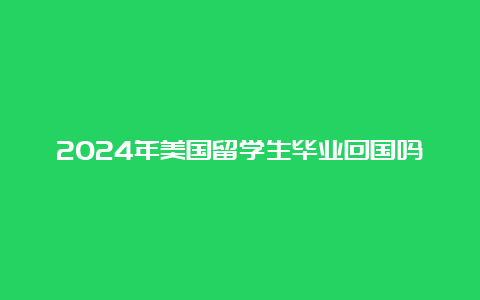 2024年美国留学生毕业回国吗