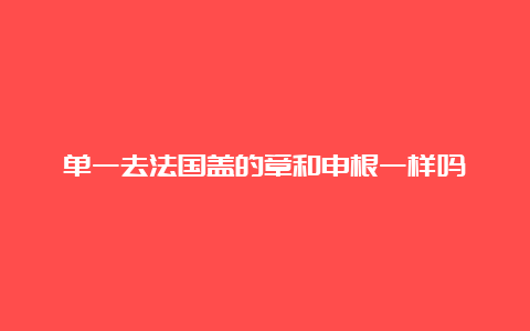 单一去法国盖的章和申根一样吗