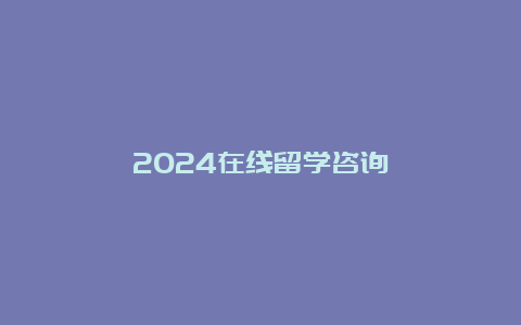 2024在线留学咨询