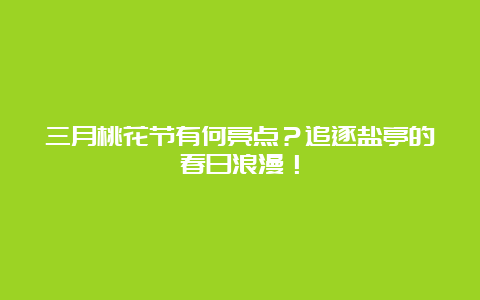 三月桃花节有何亮点？追逐盐亭的春日浪漫！