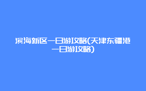 滨海新区一日游攻略(天津东疆港一日游攻略)