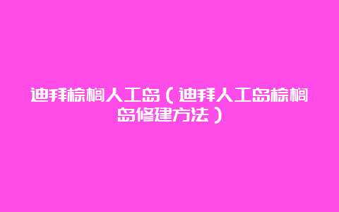 迪拜棕榈人工岛（迪拜人工岛棕榈岛修建方法）