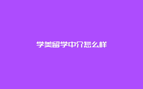 学美留学中介怎么样