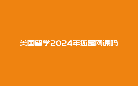 美国留学2024年还是网课吗