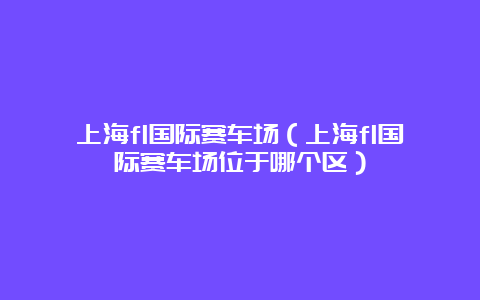 上海f1国际赛车场（上海f1国际赛车场位于哪个区）