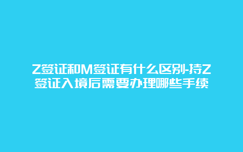 Z签证和M签证有什么区别-持Z签证入境后需要办理哪些手续