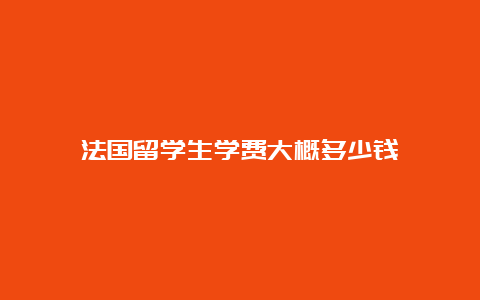 法国留学生学费大概多少钱