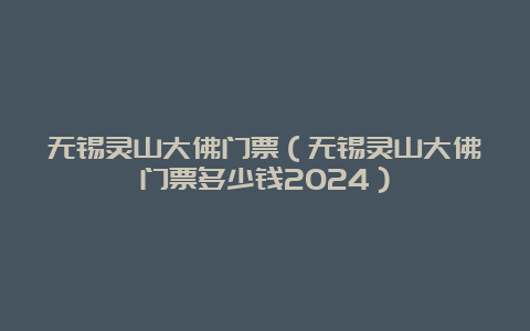 无锡灵山大佛门票（无锡灵山大佛门票多少钱2024）