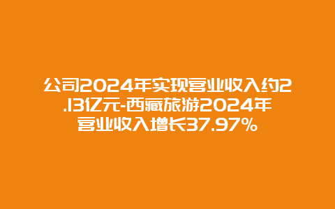 公司2024年实现营业收入约2.13亿元-西藏旅游2024年营业收入增长37.97%