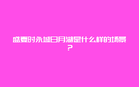 盛夏时永城日月湖是什么样的场景？