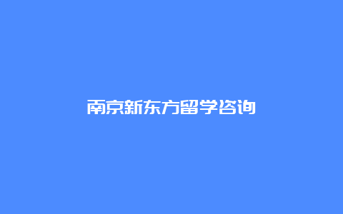 南京新东方留学咨询