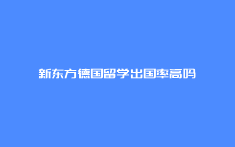 新东方德国留学出国率高吗