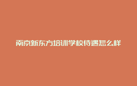 南京新东方培训学校待遇怎么样