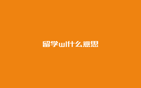 留学wl什么意思