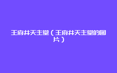 王府井天主堂（王府井天主堂的图片）