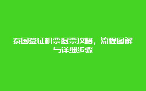 泰国签证机票退票攻略，流程图解与详细步骤