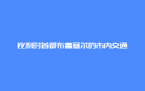 比利时首都布鲁塞尔的市内交通