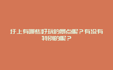 圩上有哪些好玩的景点呢？有没有特别的呢？