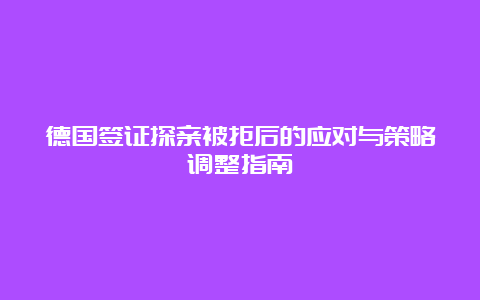 德国签证探亲被拒后的应对与策略调整指南