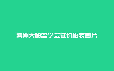 澳洲大龄留学签证价格表图片