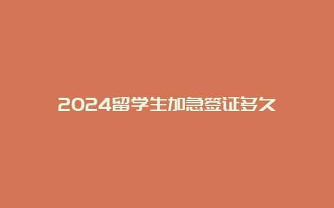 2024留学生加急签证多久