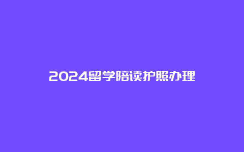 2024留学陪读护照办理