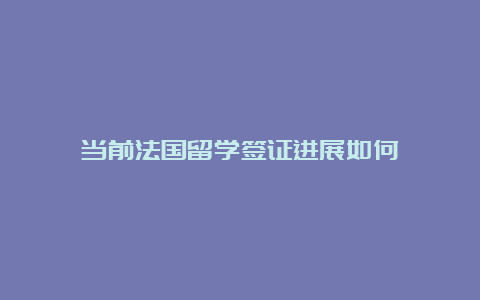 当前法国留学签证进展如何