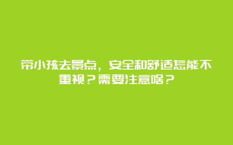 带小孩去景点，安全和舒适怎能不重视？需要注意啥？