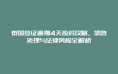 泰国签证逾期4天应对攻略，紧急处理与法律风险全解析