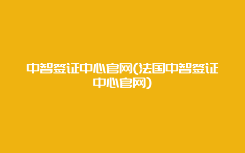 中智签证中心官网(法国中智签证中心官网)