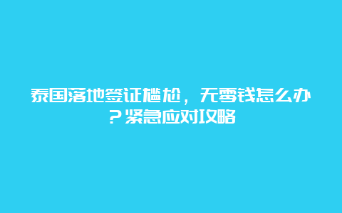 泰国落地签证尴尬，无零钱怎么办？紧急应对攻略