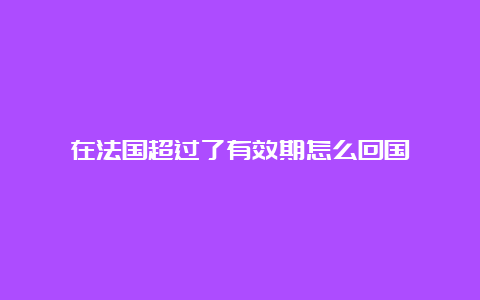 在法国超过了有效期怎么回国