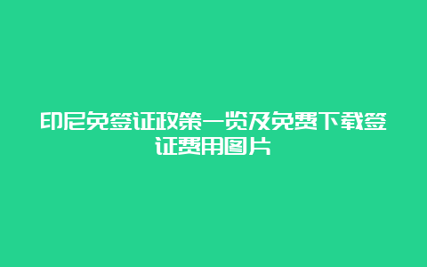 印尼免签证政策一览及免费下载签证费用图片