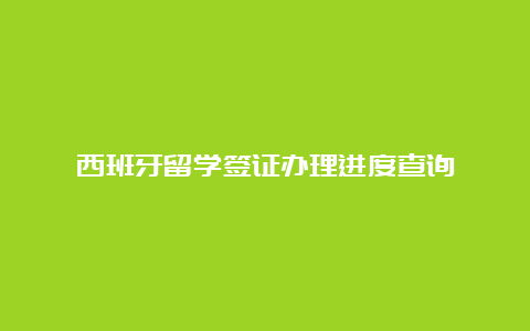 西班牙留学签证办理进度查询