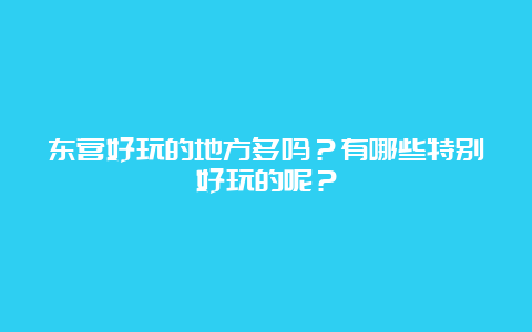 东营好玩的地方多吗？有哪些特别好玩的呢？