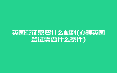 英国签证需要什么材料(办理英国签证需要什么条件)