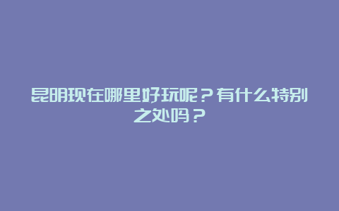 昆明现在哪里好玩呢？有什么特别之处吗？