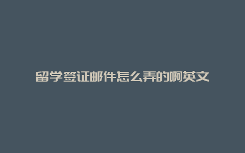 留学签证邮件怎么弄的啊英文