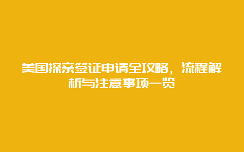 美国探亲签证申请全攻略，流程解析与注意事项一览