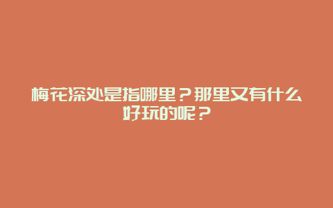 梅花深处是指哪里？那里又有什么好玩的呢？