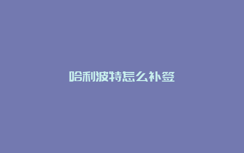 哈利波特怎么补签